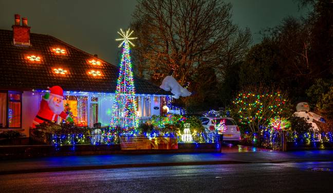Some people leave lights up into January. Credit: Jon Sparks / Alamy Stock Photo