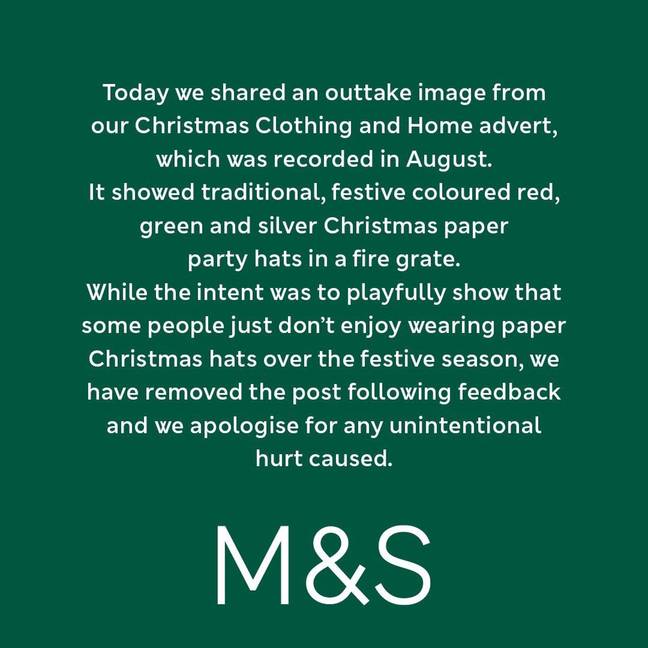 M&amp;S apologised to their customers. Credit: Twitter/@marksandspencer