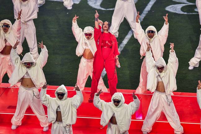 Rihanna performed for the first time in seven years at the Super Bowl. Credit: PA Images / Alamy Stock Photo