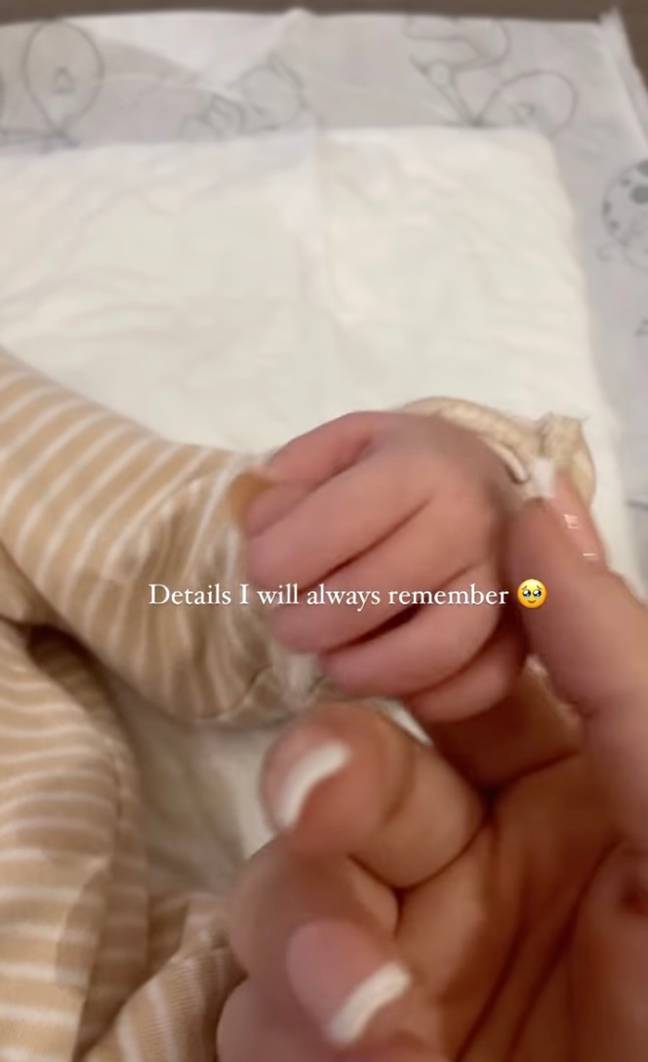 She gave birth to her daughter just four weeks ago. Credit: @charlottegshore / Instagram