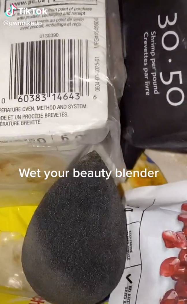 The latest TikTok trend involves freezing beauty blenders (Credit: @gwmakeup/TikTok)