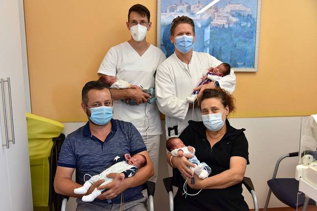 New parents Nilgun and Kayhan have welcomed quadruplets. Credit: Newsflash.