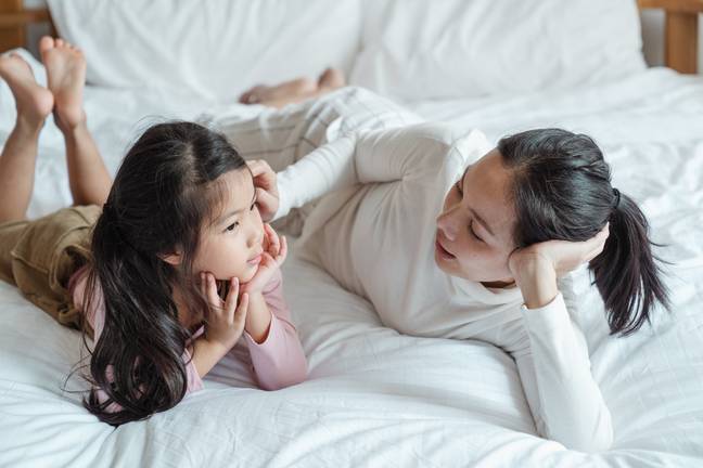 Mother talking to her child Credit: Pexels