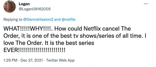 Fans are begging for more episodes of the series. Credit: @Logan09162005/Twitter
