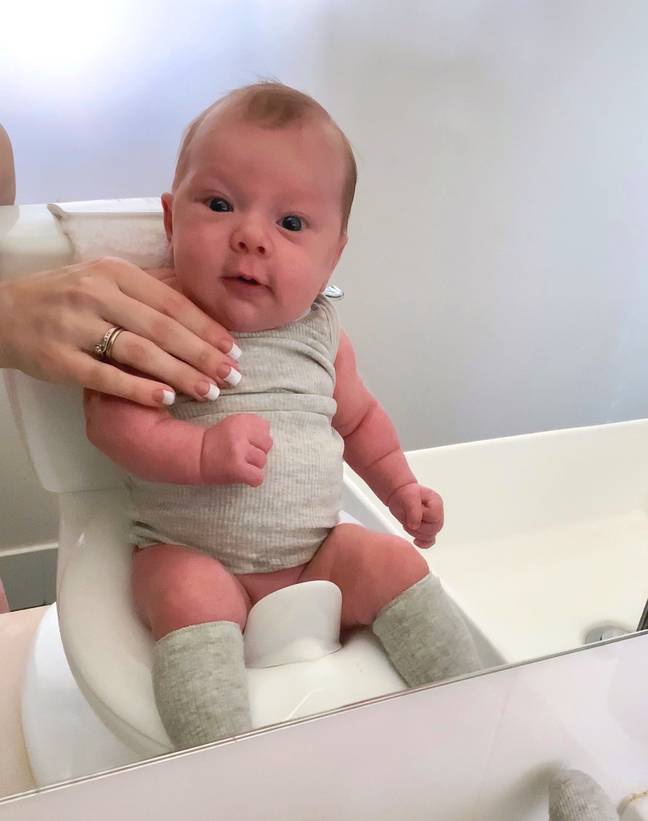Mum Zarah started potty-training her son when he was just one-month old. Credit: Caters