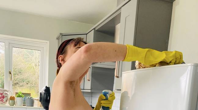 Lottie Rae makes thousands cleaning houses whilst naked. Credit: SWNS