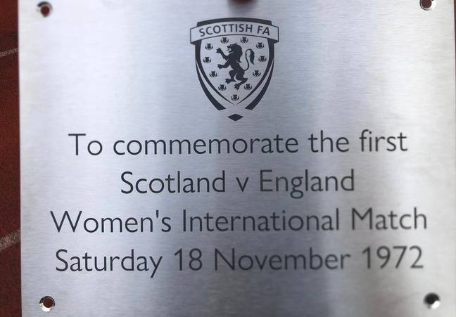 They were commemorating the 50th anniversary of the first women’s team match between Scotland and England (Credit: Twitter)
