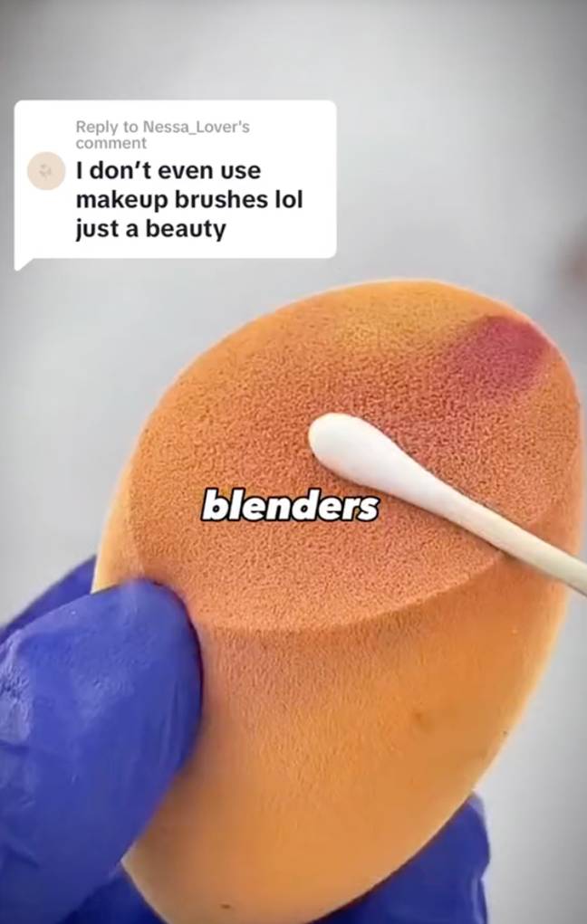 Did you know there's an awful lot of bacteria in this makeup sponge? Credit: TikTok/@myglamtech
