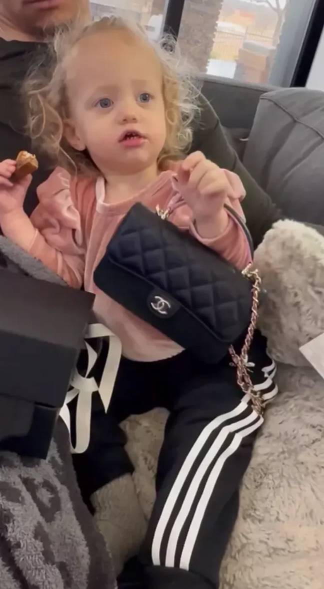 Little Sterling had no idea how much her new handbag cost. Credit: Instagram/brittanylynne