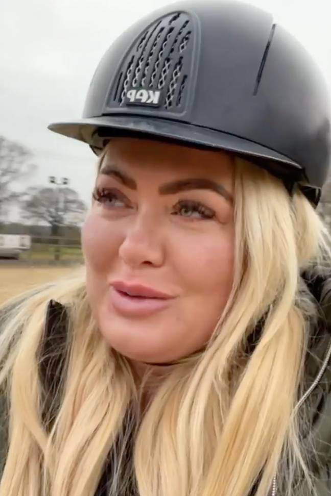 Gemma took a tumble off her horse. (Credit: Instagram/@gemmacollins)