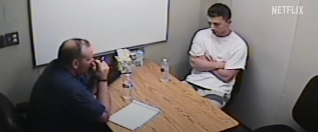 Detective Mat Mustard interrogated Aaron. Credit: Netflix
