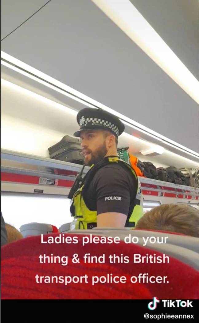 A British Transport Police officer is TikTok's latest crush. (Credit: sophieeannex/TikTok)
