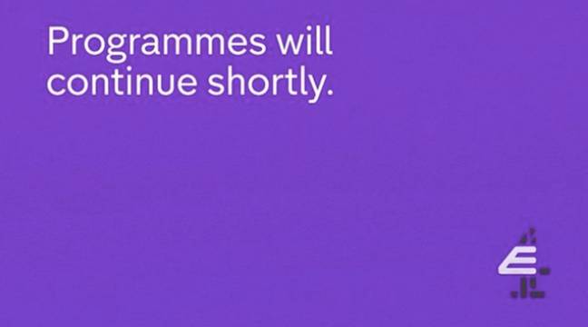 This message appeared on screens (Credit: E4)