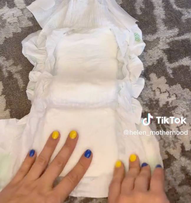 The extra flaps could protect you from a poo explosion. Credit: TikTok/@helen_motherhood