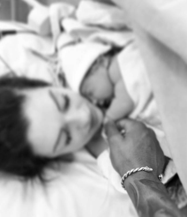 Little Atreus was born in April. Credit: Instagram/@naomibanjo