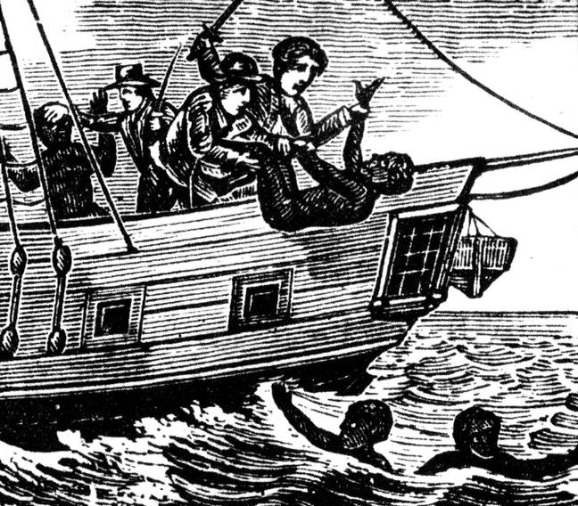 The slave trade was abolished in Britain in 1807. the mass-killing of African slaves in 1781 thrown overboard from the Zong trading ship (Credit: Alamy)