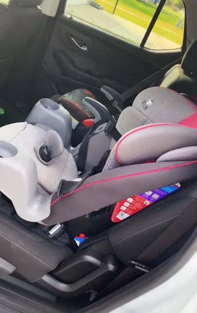 The hidden car seat feature is sure to make the car seat process a whole lot smoother. Credit: TikTok/@heavy_haul_n_fool