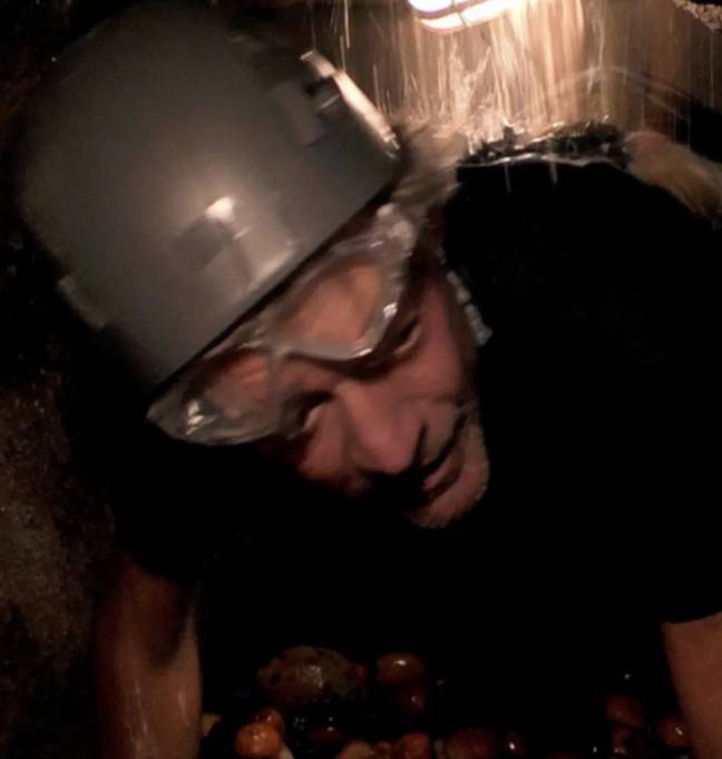 Richard made his way through a slimy tunnel during his first trial. [Credit: ITV]