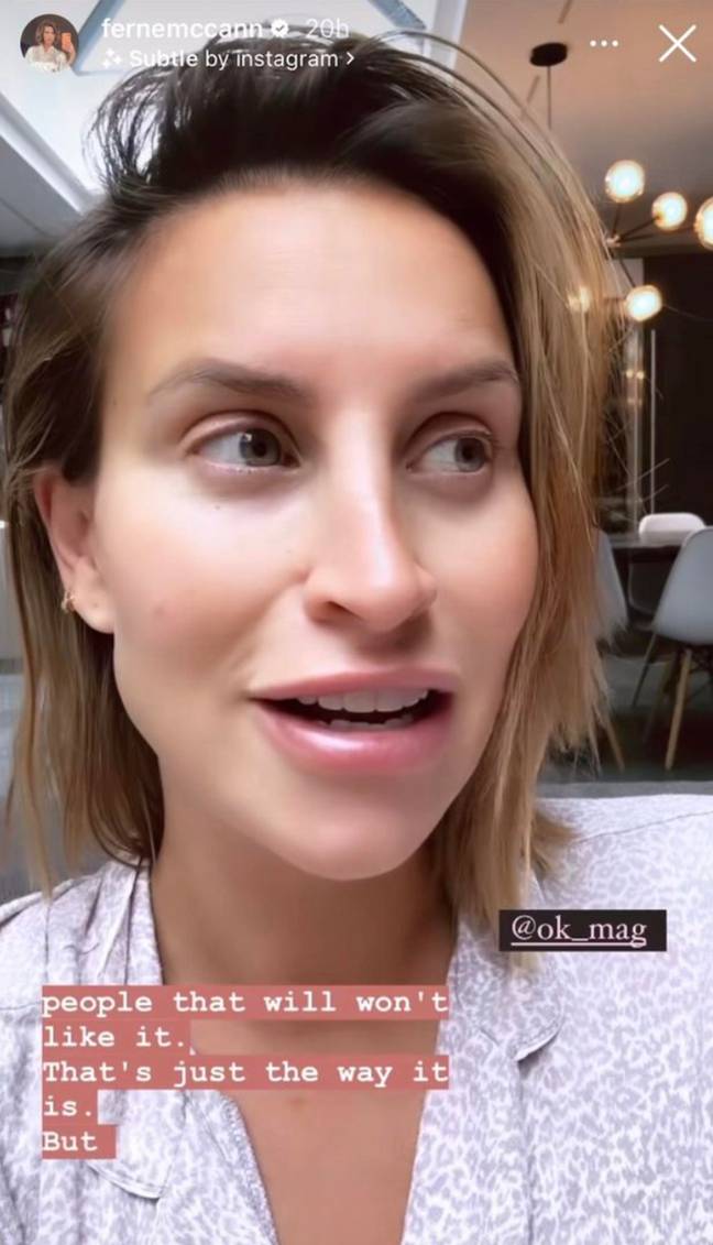 McCann took to Instagram to talk about her daughter's name. Credit: Instagram/@fernemccann