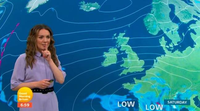 Laura Tobin told Richard to be quiet during the weather segment. (Credit: ITV)