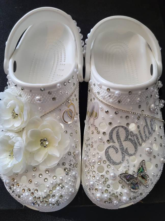 Bridal crocs are a huge trend. Credit: LindaYvetteDesigns/Etsy