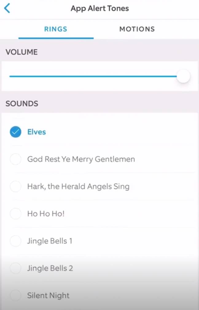 There's an array of Christmassy sounds to choose from. Credit: TikTok/@harmontrips2018
