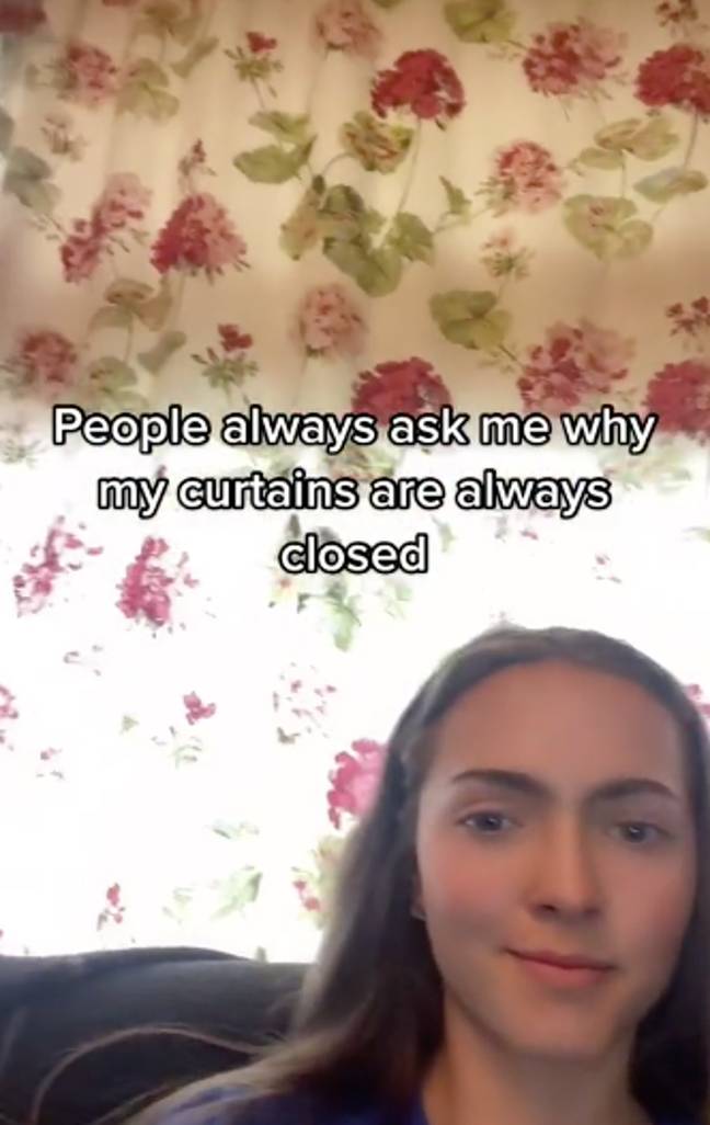 The woman explained why she keeps her blinds closed (Credit: TikTok/ Lucy.248)