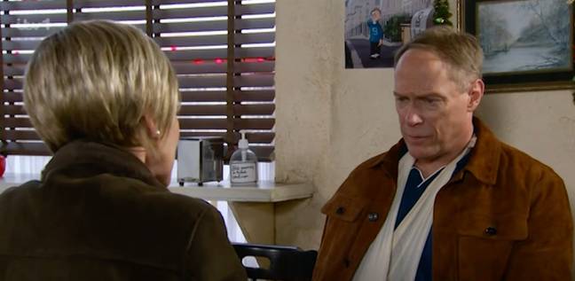 Stephen plans to kill his partner Elaine. Credit: ITV