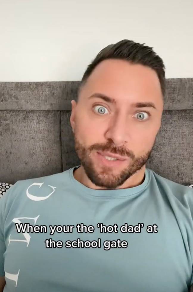 A man on TikTok who refers to himself as the 'hot dad at the school gate' has said that 'thirsty mums' love him. Credit: TikTok/@_karljames_