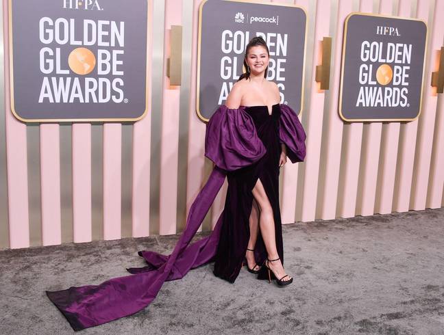Selena Gomez at the 2023 Golden Globes in January. Credit: The Canadian Press / Alamy Stock Photo