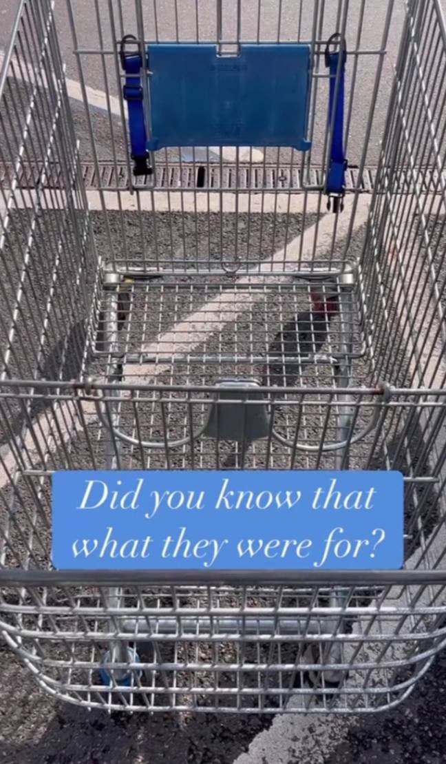The mum had no idea what this part of a trolley was for. Credit: TikTok / @moneymumofficial