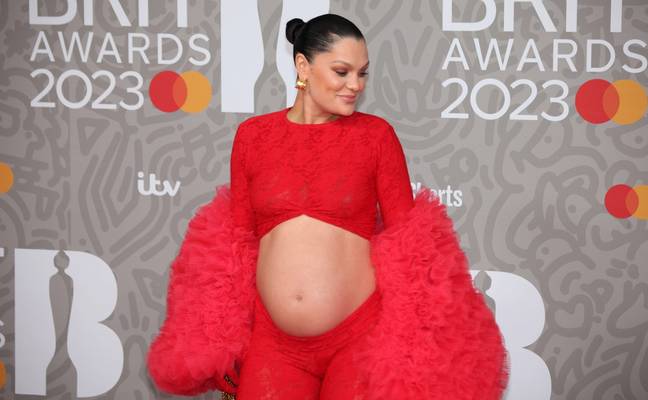 She showed off her bump at the Brits. Credit: LANDMARK MEDIA / Alamy Stock Photo