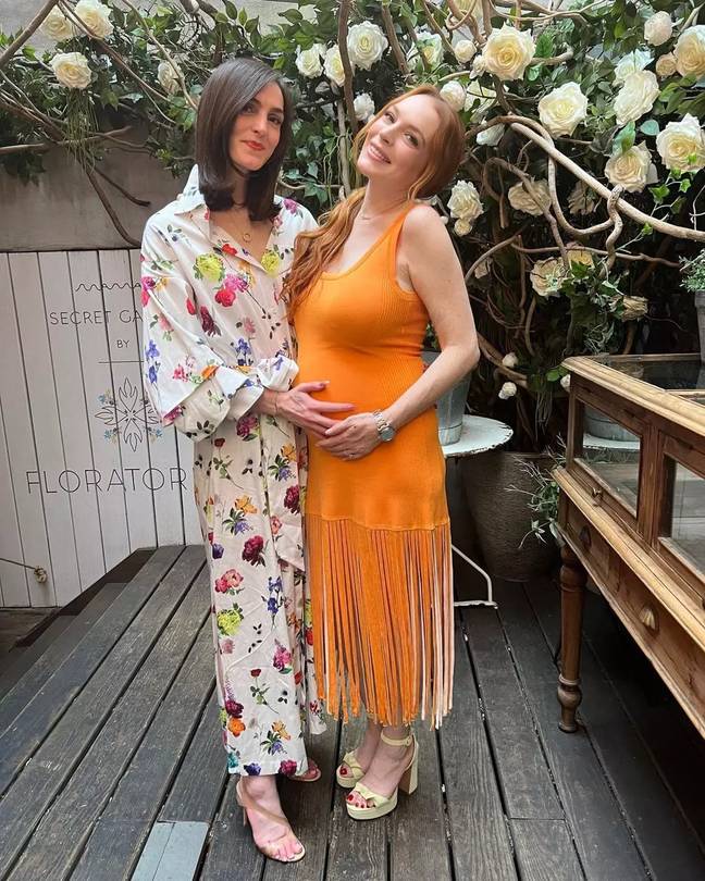The star shared photos from her baby shower the following month. Credit: Instagram/@lindsaylohan
