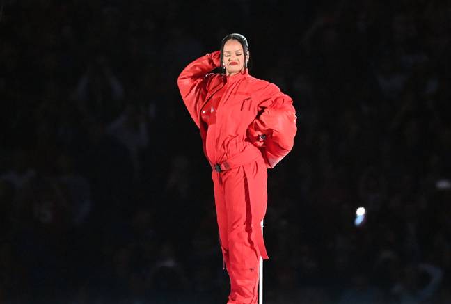 Rihanna announced her pregnancy at the Super Bowl earlier this year. Credit: Getty /Focus On Sport / Contributor