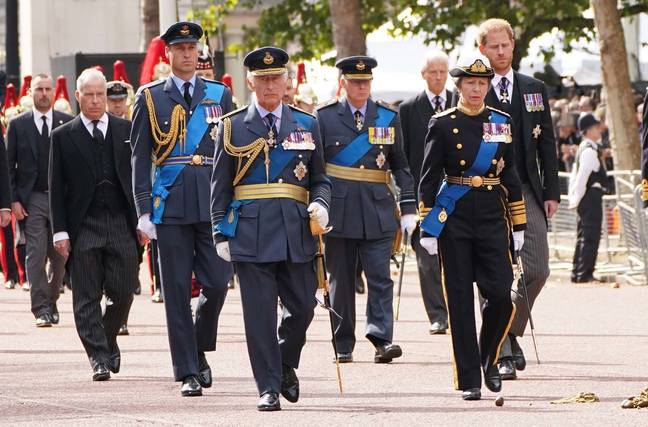 Members of the royal family walked behind the Queen's coffin in the procession. Credit: PA Images