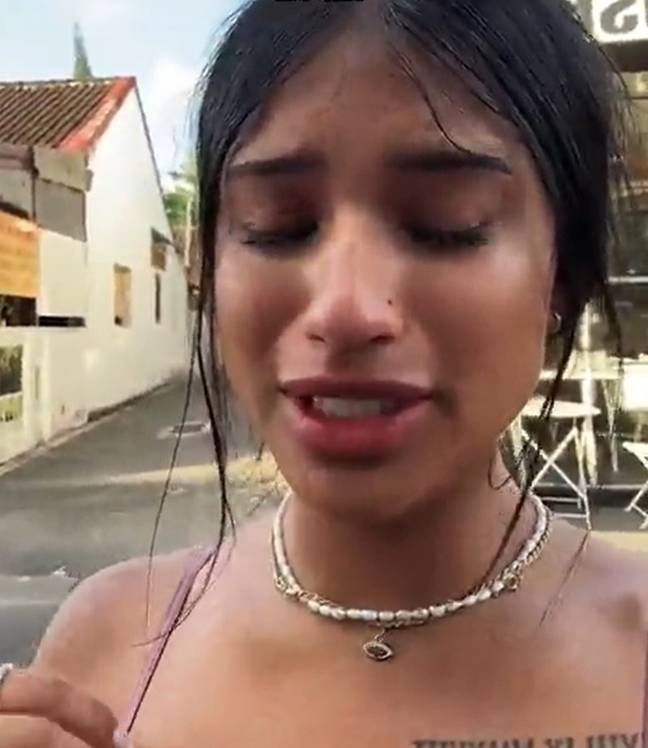 The TikToker was left in tears at her terrible tattoo. Credit: TikTok/@tiakabirr