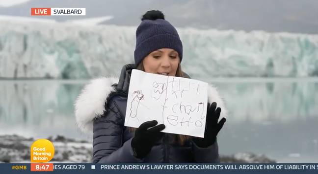 Laura Tobin showed her daughter's drawing live on air (Credit: ITV)