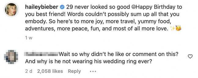 Some noticed in some photos he wasn't wearing a wedding ring. Credit: Instagram