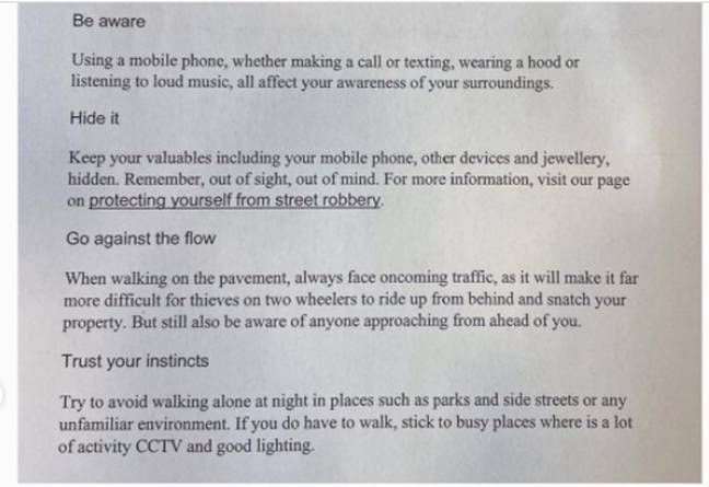 Safety leaflets are reportedly being handed out (Credit: Emily Clarkson/Instagram)