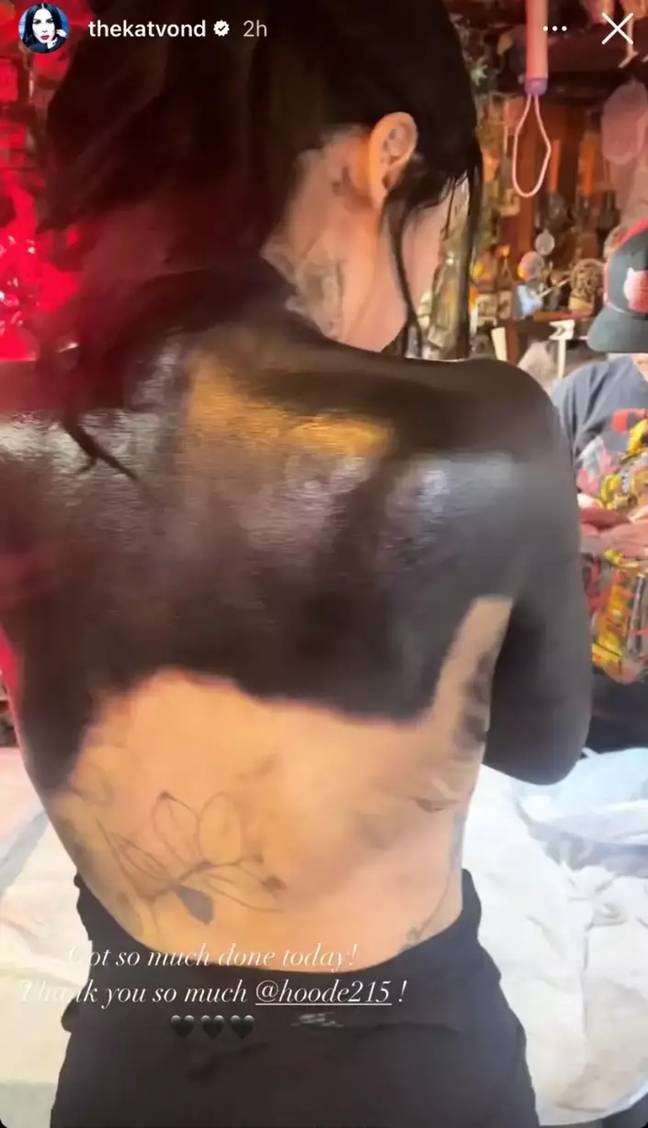Kat Von D explained why she's covering her tattoos with solid black ink