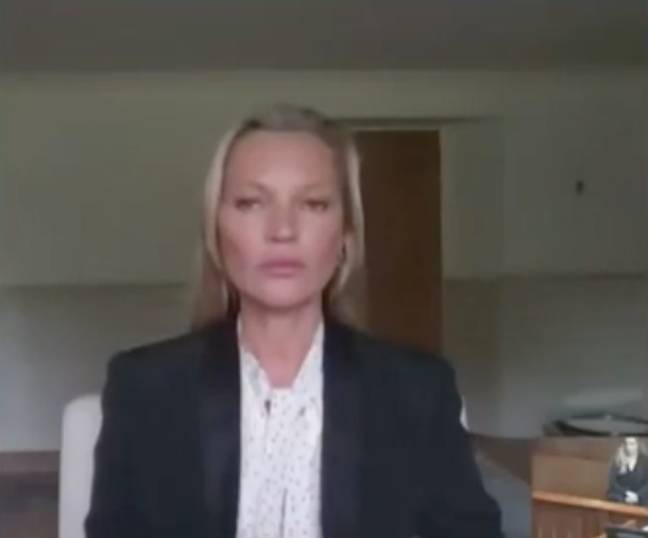 Kate Moss provided her testimony via videolink. (Credit: Law and Crime Network)