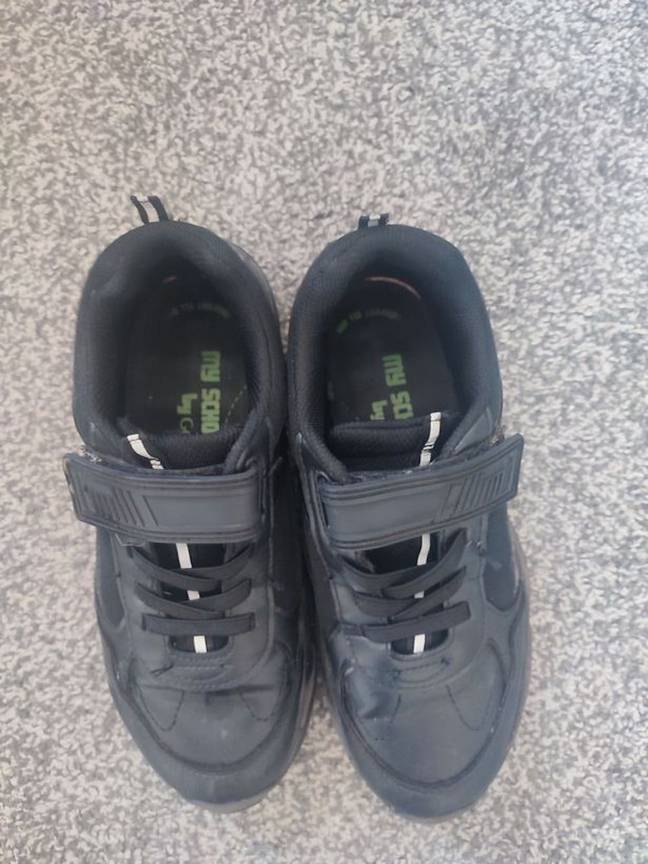 These shoes were deemed 'unacceptable' by the school. Credit: Reach