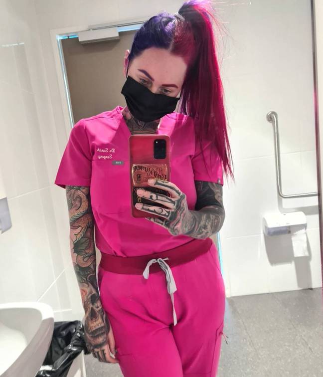 As well as being an orthopaedic service registrar, she also owns a tattoo studio. Instagram/rosesarered_23