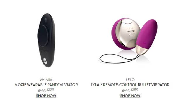 The We-Vibe sex toys are available from Goop (Credit: Goop)