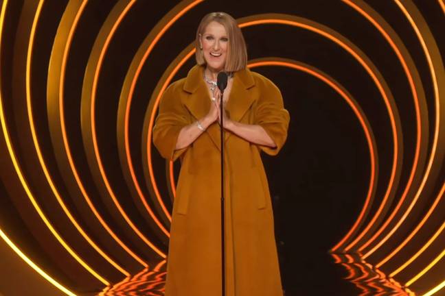 Céline Dion made her first public appearance in three month at the Grammys. Credit: CBS