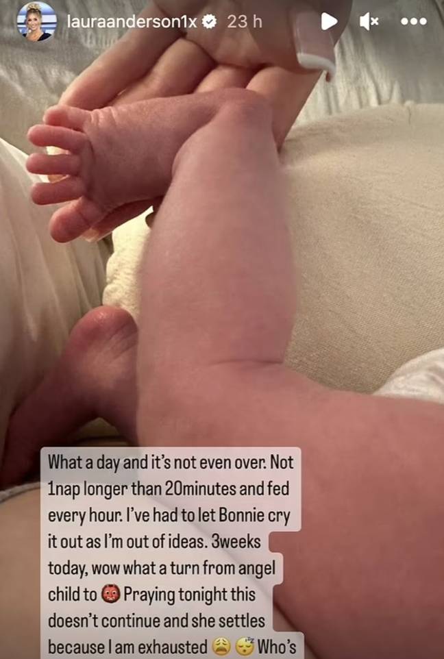 Laura Anderson was brutally honest about being a new mum. Credit: Instagram/@lauraanderson1x