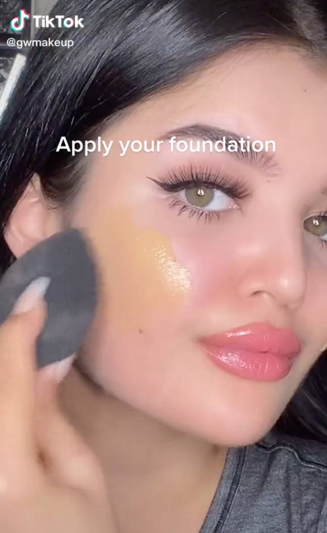 TikTok users swear it makes their skin look smoother (Credit: @gwmakeup/TikTok)