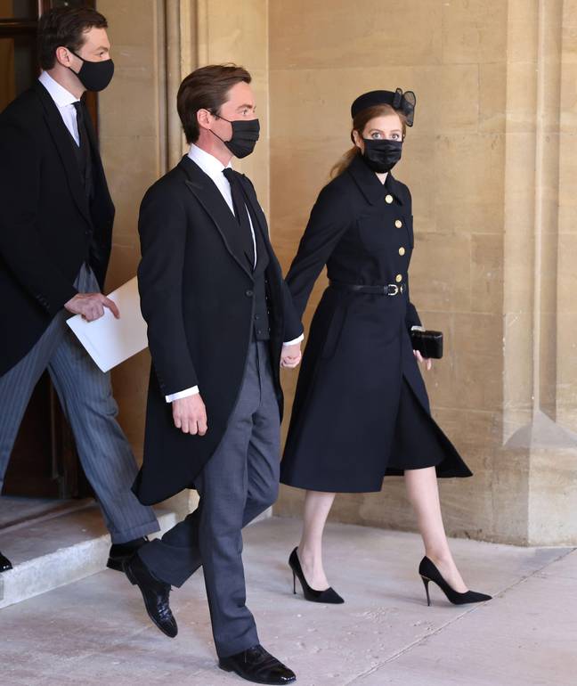 Princess Beatrice and Edoardo Mapelli Mozzi held hands. Credit: PA Images / Alamy Stock Photo.