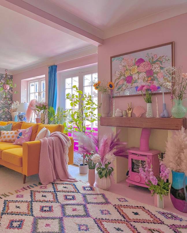 The whole house has been transformed with pastel colours. Credit: SWNS