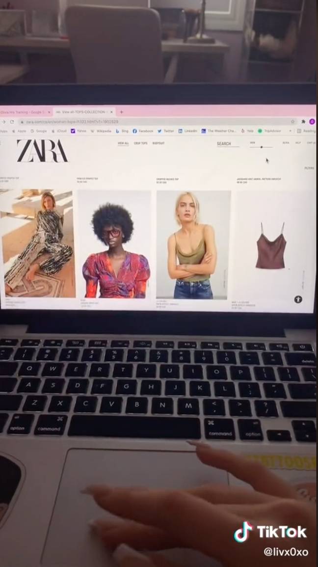 Outfits are now laid out like a grid (Credit: TikTok - livx0xo)